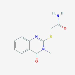 molecular formula C11H11N3O2S B5572381 2-[(3-methyl-4-oxo-3,4-dihydro-2-quinazolinyl)thio]acetamide 