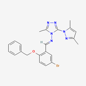 molecular formula C22H21BrN6O B5572382 N-[2-(benzyloxy)-5-bromobenzylidene]-3-(3,5-dimethyl-1H-pyrazol-1-yl)-5-methyl-4H-1,2,4-triazol-4-amine 