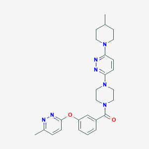 molecular formula C26H31N7O2 B5572390 3-methyl-6-[3-({4-[6-(4-methyl-1-piperidinyl)-3-pyridazinyl]-1-piperazinyl}carbonyl)phenoxy]pyridazine 