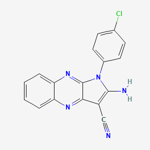 molecular formula C17H10ClN5 B5572394 2-amino-1-(4-chlorophenyl)-1H-pyrrolo[2,3-b]quinoxaline-3-carbonitrile 