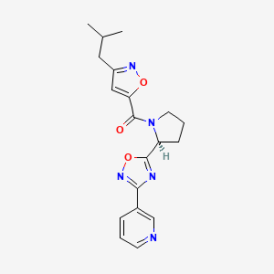 molecular formula C19H21N5O3 B5572401 3-(5-{(2S)-1-[(3-isobutyl-5-isoxazolyl)carbonyl]-2-pyrrolidinyl}-1,2,4-oxadiazol-3-yl)pyridine 