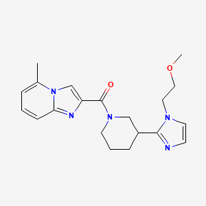 molecular formula C20H25N5O2 B5572422 2-({3-[1-(2-methoxyethyl)-1H-imidazol-2-yl]-1-piperidinyl}carbonyl)-5-methylimidazo[1,2-a]pyridine 