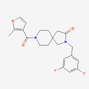 molecular formula C21H22F2N2O3 B5572432 2-(3,5-二氟苄基)-8-(2-甲基-3-呋喃甲酰基)-2,8-二氮杂螺[4.5]癸烷-3-酮 