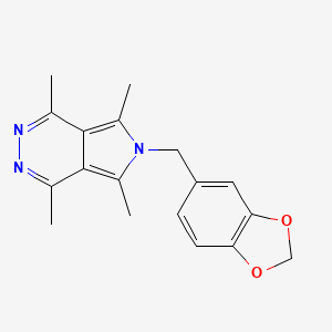 molecular formula C18H19N3O2 B5572441 6-(1,3-benzodioxol-5-ylmethyl)-1,4,5,7-tetramethyl-6H-pyrrolo[3,4-d]pyridazine 