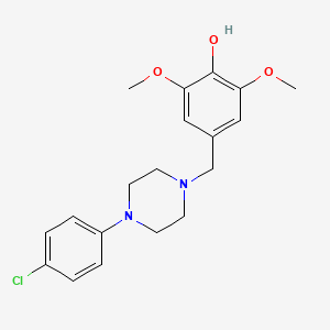 molecular formula C19H23ClN2O3 B5572445 4-{[4-(4-氯苯基)-1-哌嗪基]甲基}-2,6-二甲氧基苯酚 