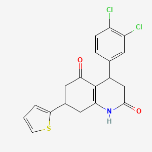 molecular formula C19H15Cl2NO2S B5572463 4-(3,4-dichlorophenyl)-7-(2-thienyl)-4,6,7,8-tetrahydro-2,5(1H,3H)-quinolinedione 