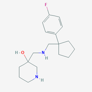 molecular formula C18H27FN2O B5572464 3-[({[1-(4-fluorophenyl)cyclopentyl]methyl}amino)methyl]-3-piperidinol dihydrochloride 