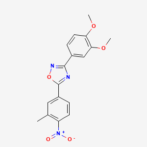 molecular formula C17H15N3O5 B5572467 3-(3,4-dimethoxyphenyl)-5-(3-methyl-4-nitrophenyl)-1,2,4-oxadiazole 