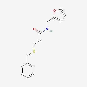 molecular formula C15H17NO2S B5572470 3-(benzylthio)-N-(2-furylmethyl)propanamide 