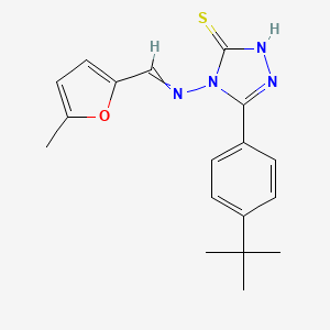 molecular formula C18H20N4OS B5572476 5-(4-tert-butylphenyl)-4-{[(5-methyl-2-furyl)methylene]amino}-4H-1,2,4-triazole-3-thiol 