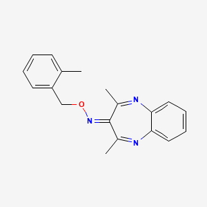 molecular formula C19H19N3O B5572509 2,4-dimethyl-3H-1,5-benzodiazepin-3-one O-(2-methylbenzyl)oxime 