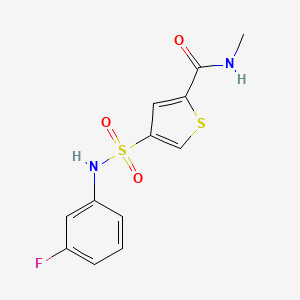 molecular formula C12H11FN2O3S2 B5572524 4-{[(3-fluorophenyl)amino]sulfonyl}-N-methyl-2-thiophenecarboxamide 