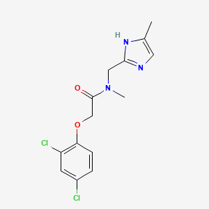 molecular formula C14H15Cl2N3O2 B5572536 2-(2,4-二氯苯氧基)-N-甲基-N-[(4-甲基-1H-咪唑-2-基)甲基]乙酰胺 