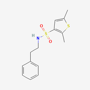 molecular formula C14H17NO2S2 B5572552 2,5-二甲基-N-(2-苯乙基)噻吩-3-磺酰胺 