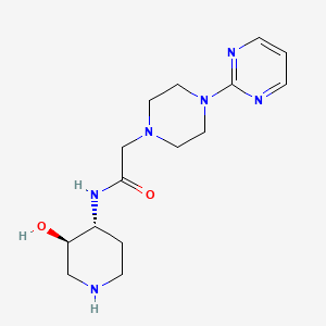 molecular formula C15H24N6O2 B5572567 N-[rel-(3R,4R)-3-hydroxy-4-piperidinyl]-2-[4-(2-pyrimidinyl)-1-piperazinyl]acetamide dihydrochloride 