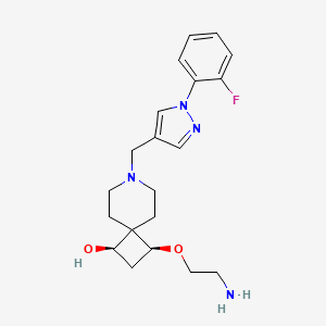 molecular formula C20H27FN4O2 B5572570 rel-(1R,3S)-3-(2-aminoethoxy)-7-{[1-(2-fluorophenyl)-1H-pyrazol-4-yl]methyl}-7-azaspiro[3.5]nonan-1-ol dihydrochloride 