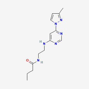 N-(2-{[6-(3-methyl-1H-pyrazol-1-yl)-4-pyrimidinyl]amino}ethyl)butanamide