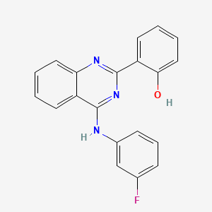 molecular formula C20H14FN3O B5572582 2-{4-[(3-fluorophenyl)amino]-2-quinazolinyl}phenol 