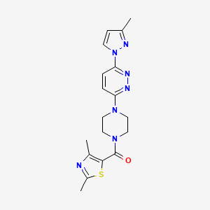 molecular formula C18H21N7OS B5572612 3-{4-[(2,4-dimethyl-1,3-thiazol-5-yl)carbonyl]-1-piperazinyl}-6-(3-methyl-1H-pyrazol-1-yl)pyridazine 