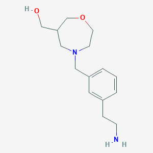 molecular formula C15H24N2O2 B5572618 {4-[3-(2-aminoethyl)benzyl]-1,4-oxazepan-6-yl}methanol dihydrochloride 
