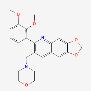 molecular formula C23H24N2O5 B5572648 6-(2,3-dimethoxyphenyl)-7-(4-morpholinylmethyl)[1,3]dioxolo[4,5-g]quinoline 