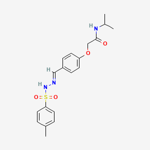 molecular formula C19H23N3O4S B5572657 N-isopropyl-2-(4-{2-[(4-methylphenyl)sulfonyl]carbonohydrazonoyl}phenoxy)acetamide 