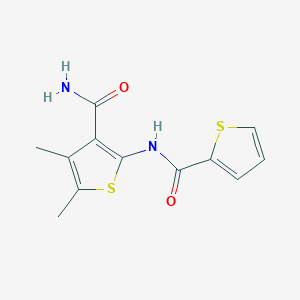 molecular formula C12H12N2O2S2 B5572681 N-[3-(aminocarbonyl)-4,5-dimethyl-2-thienyl]-2-thiophenecarboxamide 