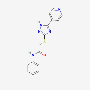 molecular formula C16H15N5OS B5572693 N-(4-methylphenyl)-2-{[5-(4-pyridinyl)-4H-1,2,4-triazol-3-yl]thio}acetamide 