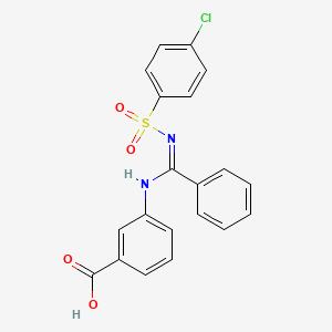 molecular formula C20H15ClN2O4S B5572703 3-{[{[(4-chlorophenyl)sulfonyl]imino}(phenyl)methyl]amino}benzoic acid 