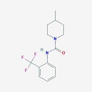 molecular formula C14H17F3N2O B5572713 4-methyl-N-[2-(trifluoromethyl)phenyl]-1-piperidinecarboxamide 