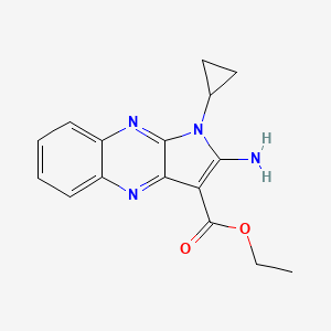 molecular formula C16H16N4O2 B5572730 ethyl 2-amino-1-cyclopropyl-1H-pyrrolo[2,3-b]quinoxaline-3-carboxylate 