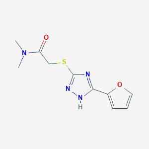 molecular formula C10H12N4O2S B5572741 2-{[5-(2-furyl)-4H-1,2,4-triazol-3-yl]thio}-N,N-dimethylacetamide 