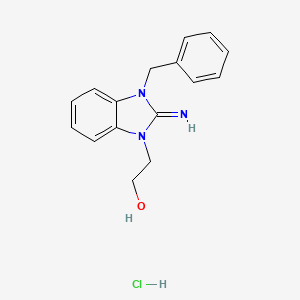 molecular formula C16H18ClN3O B5572761 2-(3-benzyl-2-imino-2,3-dihydro-1H-benzimidazol-1-yl)ethanol hydrochloride 