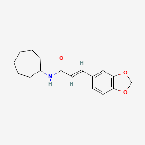 3-(1,3-benzodioxol-5-yl)-N-cycloheptylacrylamide