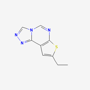molecular formula C9H8N4S B5572782 8-ethylthieno[3,2-e][1,2,4]triazolo[4,3-c]pyrimidine 