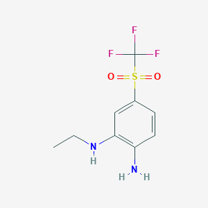 molecular formula C9H11F3N2O2S B5572805 N~2~-ethyl-4-[(trifluoromethyl)sulfonyl]-1,2-benzenediamine 