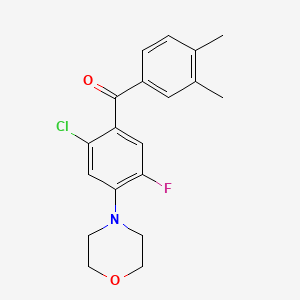 molecular formula C19H19ClFNO2 B5572816 2-氯-5-氟-4-(4-吗啉基)苯基(3,4-二甲苯基)甲酮 