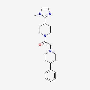 molecular formula C22H30N4O B5572831 4-(1-methyl-1H-imidazol-2-yl)-1-[(4-phenyl-1-piperidinyl)acetyl]piperidine 