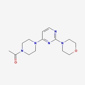 molecular formula C14H21N5O2 B5572843 4-[4-(4-acetyl-1-piperazinyl)-2-pyrimidinyl]morpholine 