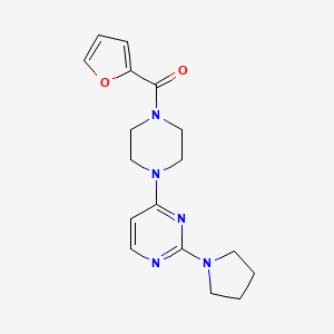 molecular formula C17H21N5O2 B5572853 4-[4-(2-呋喃基酰基)-1-哌嗪基]-2-(1-吡咯烷基)嘧啶 
