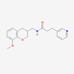 molecular formula C19H22N2O3 B5572858 N-[(8-methoxy-3,4-dihydro-2H-chromen-3-yl)methyl]-3-pyridin-3-ylpropanamide 