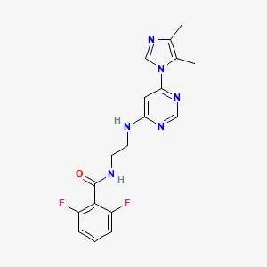 molecular formula C18H18F2N6O B5572861 N-(2-{[6-(4,5-dimethyl-1H-imidazol-1-yl)-4-pyrimidinyl]amino}ethyl)-2,6-difluorobenzamide 