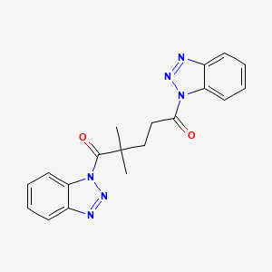 molecular formula C19H18N6O2 B5572881 1-[5-(1H-1,2,3-benzotriazol-1-yl)-2,2-dimethyl-5-oxopentanoyl]-1H-1,2,3-benzotriazole 
