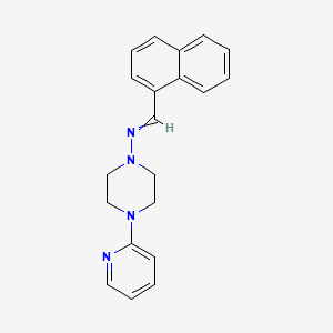 molecular formula C20H20N4 B5572885 N-(1-萘甲亚甲基)-4-(2-吡啶基)-1-哌嗪胺 