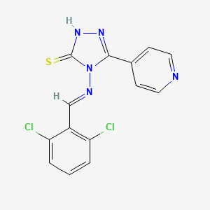 molecular formula C14H9Cl2N5S B5572891 4-[(2,6-dichlorobenzylidene)amino]-5-(4-pyridinyl)-4H-1,2,4-triazole-3-thiol 