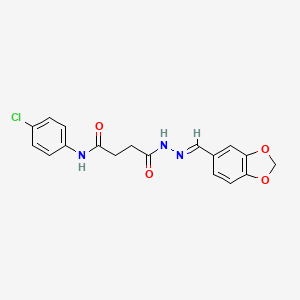 4-[2-(1,3-benzodioxol-5-ylmethylene)hydrazino]-N-(4-chlorophenyl)-4-oxobutanamide