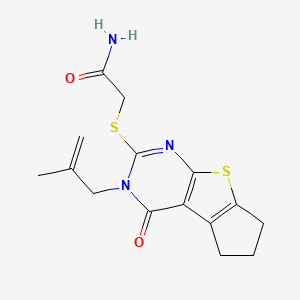 2-{[3-(2-methyl-2-propen-1-yl)-4-oxo-3,5,6,7-tetrahydro-4H-cyclopenta[4,5]thieno[2,3-d]pyrimidin-2-yl]thio}acetamide