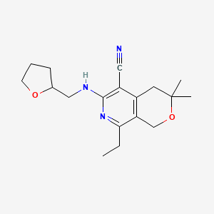 molecular formula C18H25N3O2 B5572950 8-乙基-3,3-二甲基-6-[(四氢-2-呋喃甲基)氨基]-3,4-二氢-1H-吡喃并[3,4-c]吡啶-5-甲腈 