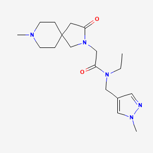 N-ethyl-2-(8-methyl-3-oxo-2,8-diazaspiro[4.5]dec-2-yl)-N-[(1-methyl-1H-pyrazol-4-yl)methyl]acetamide