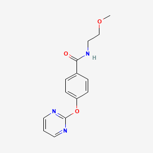 molecular formula C14H15N3O3 B5573017 N-(2-甲氧基乙基)-4-(2-嘧啶氧基)苯甲酰胺 